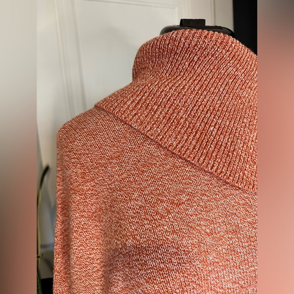 CAbi Foldover Orange Pullover Sweater drop sleeve - Picture 4 of 14